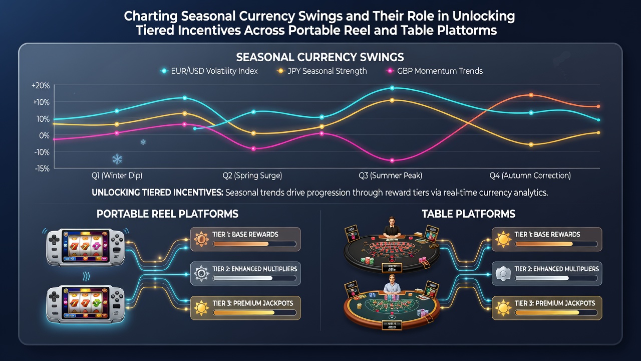 Chart showing seasonal currency fluctuations overlaid with mobile gaming incentive tiers