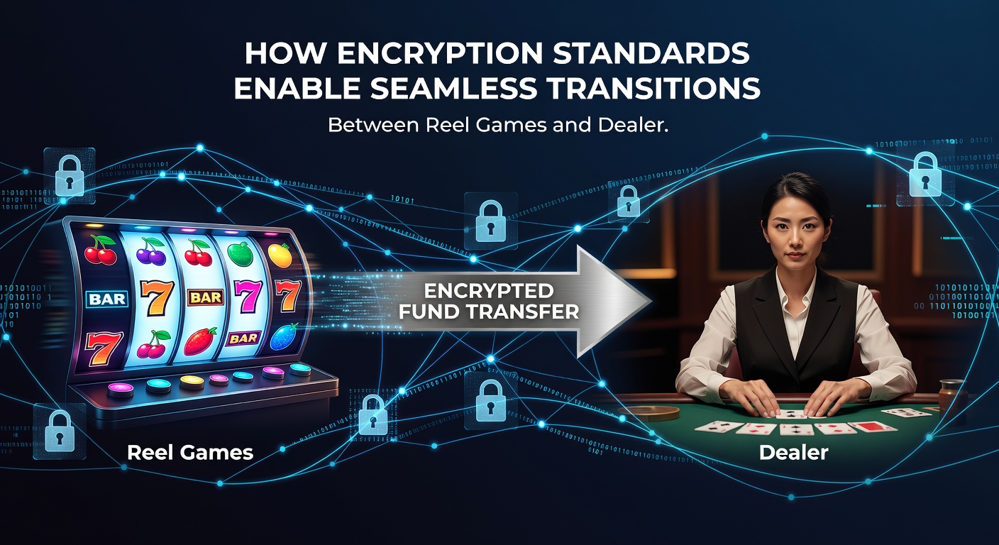 Mobile screen showing encrypted transaction flow between slot reels and live dealer table with balance updates
