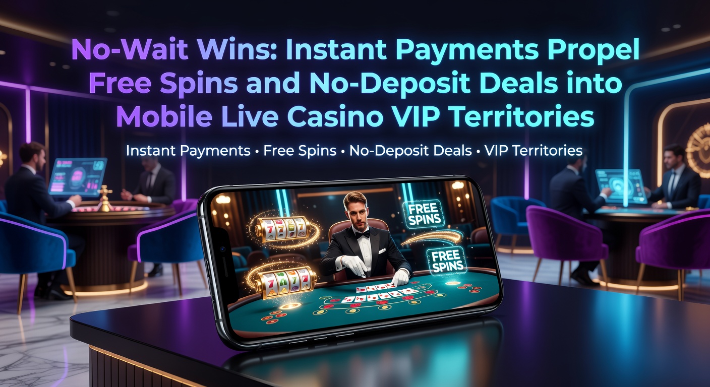 Dynamic graphic showing instant payment icons merging with free spins wheels and live dealer tables on a mobile screen, highlighting seamless bonus activation