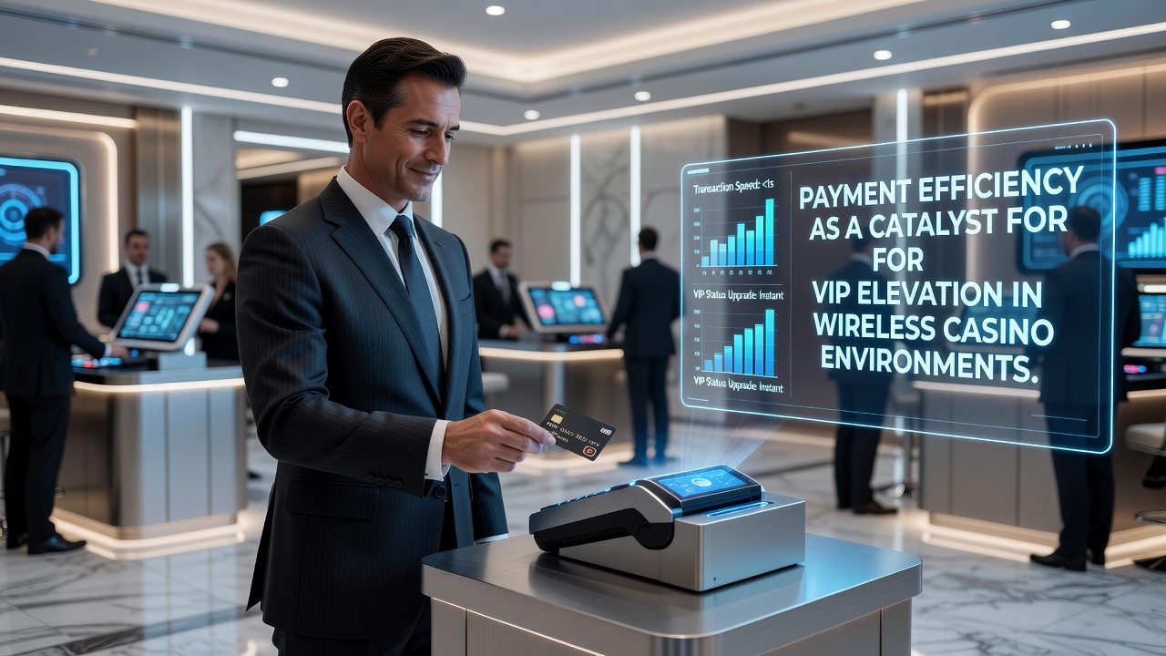 Mobile casino interface showing seamless e-wallet transactions and VIP progress indicators on a wireless device